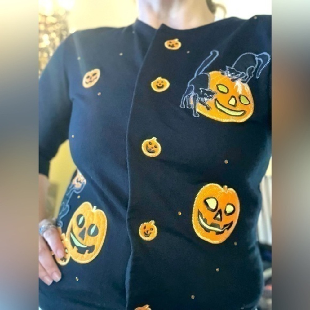 ▶️ Onque ◀️ Halloween Black Cat Cardigan / Top 🎃. Small